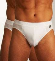 Schiesser slip lot de 2 authentic 4-1 rib rio briefs white hommes