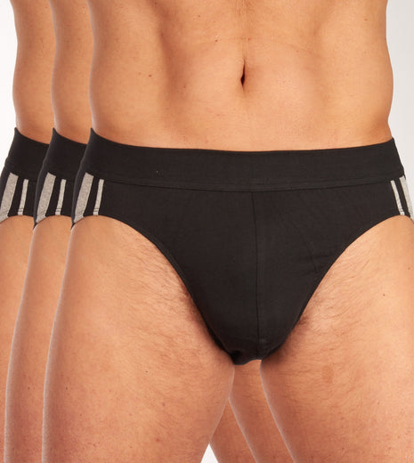Schiesser slip 3 pack 95/5 organic cotton rio briefs black heren 173815-000 Schiesser slip lot de 3 95/5 organic cotton rio briefs black hommes
