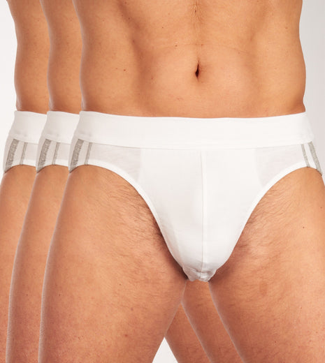 Schiesser slip 3 pack 95/5 organic cotton rio briefs white heren 173815-100 Schiesser slip lot de 3 95/5 organic cotton rio briefs white hommes