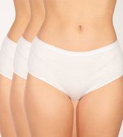 Schiesser slip lot de 3 uncover midi briefs white femmes