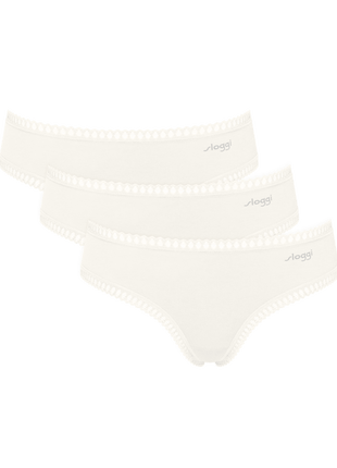 Sloggi 3 hipsters Go Crush silk white dames