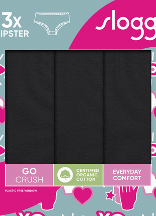 Sloggi 3 hipsters Go Crush zwart dames