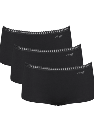 Sloggi 3 shorts Go Crush short black dames