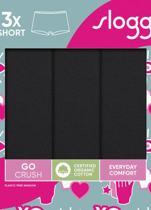 Sloggi 3 shorts Go Crush short black dames