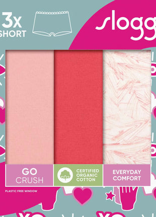Sloggi 3 shorts Go Crush short red dames