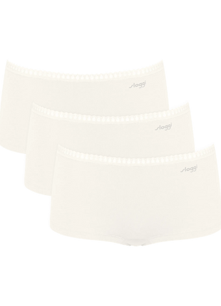 Sloggi 3 shorts Go Crush short silk white dames