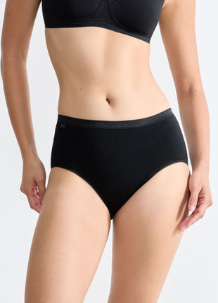 Sloggi slip basic+ midi cotton black dames