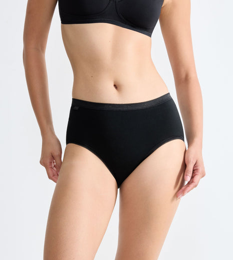 Sloggi slip basic+ midi cotton black dames