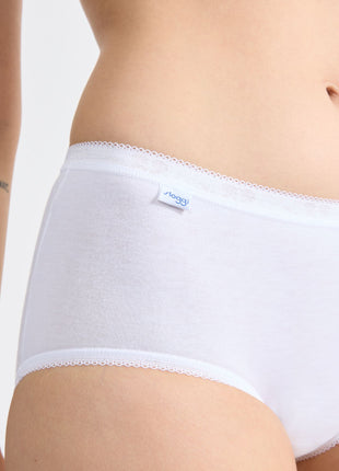 Sloggi slip basic+ midi cotton white dames