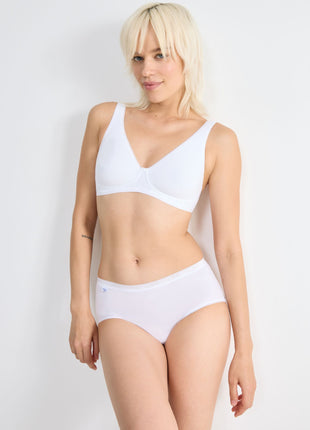 Sloggi slip basic+ midi cotton white dames