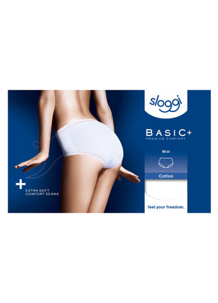 Sloggi slip basic+ midi cotton white dames