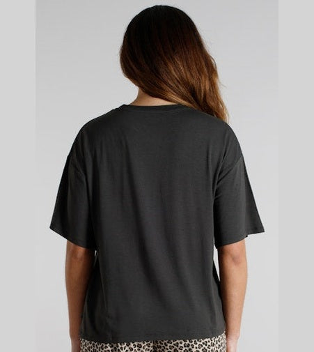 Tom Tailor pyjamashirt round neck solid grey dames