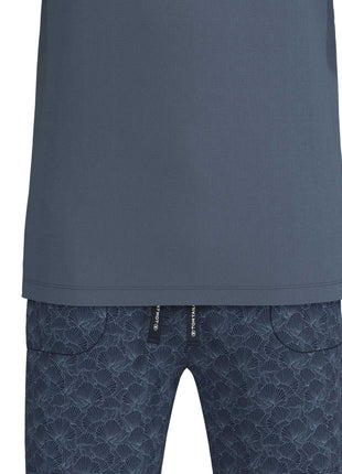 Tom Tailor pyjama korte broek perth print blue heren 71483-4009-625 Tom Tailor pyjama pantalon court perth print blue hommes