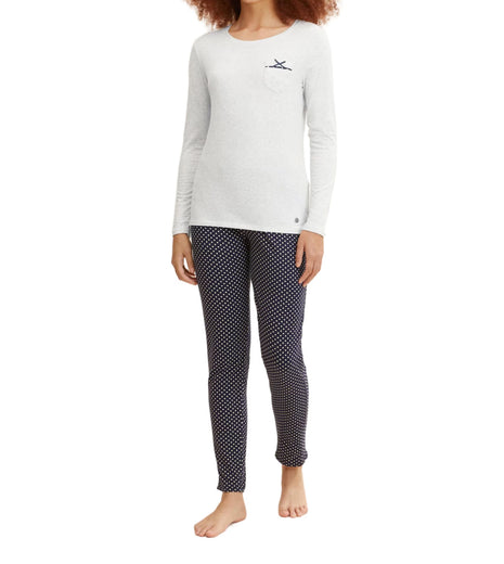 Tom Tailor pyjama lange broek vienna blue dames 60020-6061-625 Tom Tailor pyjama pantalon long vienna blue femmes
