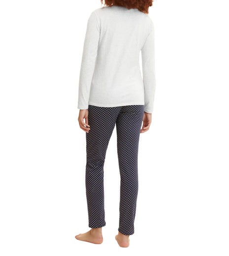 Tom Tailor pyjama lange broek vienna blue dames 60020-6061-625 Tom Tailor pyjama pantalon long vienna blue femmes
