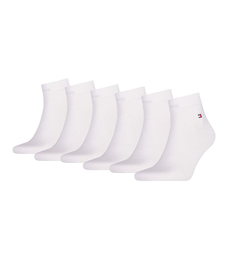 Tommy Hilfiger enkelsokken 6 paar quarter white heren 701219563-002 Tommy Hilfiger soquettes 6 paires quarter white hommes