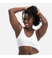 Bamboo Basics bra top seamless knitted padded bra white women