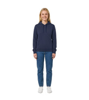 Bamboo Basics knitted hoodie blue women