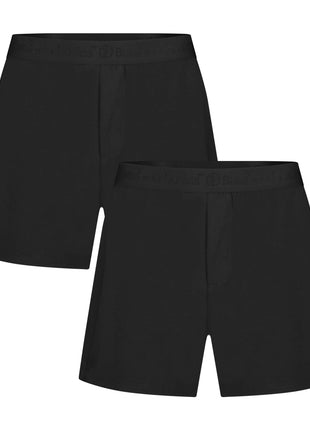 Bamboo Basics set van twee zwarte losse boxershorts voor heren, beide stuks