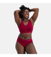 Bamboo Basics slip lot de 3 seamless knitted full brief burgundy femmes