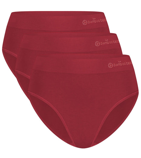Bamboo Basics set van drie bordeauxrode naadloze damesslips