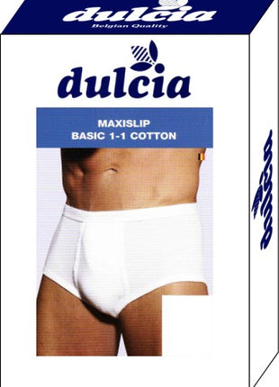 Dulcia maxi brief basic cotton 1x1 rib white men