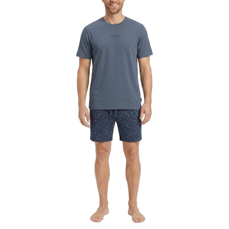 Tom Tailor pyjama pantalon court perth print blue hommes