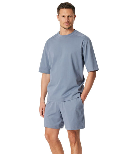 Schiesser pyjama korte broek modern nightwear blue heren 183631-808 Schiesser pyjama pantalon court modern nightwear blue hommes
