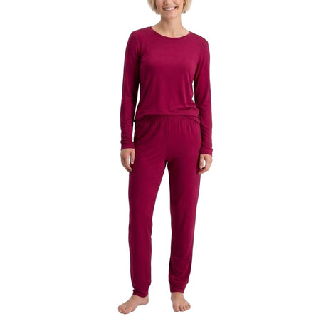 Bamboo Basics pyjama lange broek burgundy dames