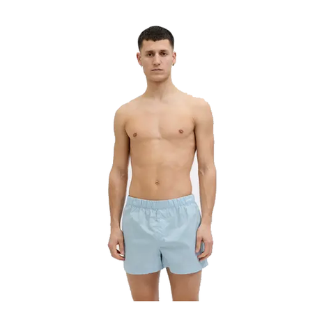 Jack & Jones loose fit boxershort 5 pack jacmilano woven boxers chambray blue troposhere/city skyline/naval/black men