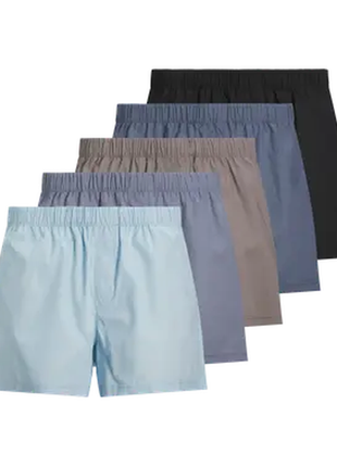 Jack & Jones lot de 5 boxers larges jacmilano tissés chambray blue troposphere/city skyline/naval/black homme