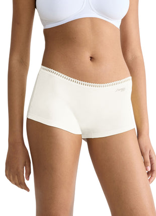Sloggi 3 shorts Go Crush short silk white dames