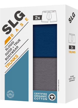 Sloggi trunk 2 pack SLG Base Blue Grey heren