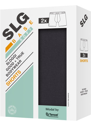 Sloggi short 2 pack SLG Base Soft Black heren