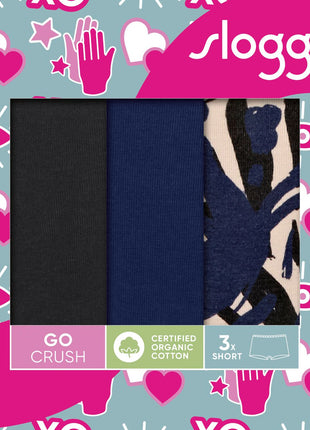 Sloggi 3 shorts Go Crush short blue dames