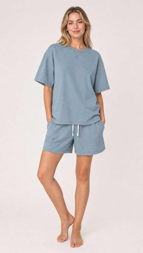Tom Tailor pajama shorts aberdeen blue women