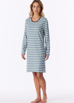 Schiesser nightshirt 1/1 casual essentials greyblue dames - afbeelding 1