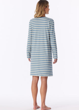 Schiesser nightshirt 1/1 casual essentials greyblue dames - afbeelding 2