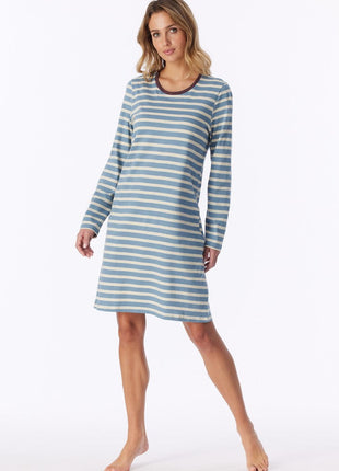 Schiesser nightshirt 1/1 casual essentials greyblue dames - afbeelding 3