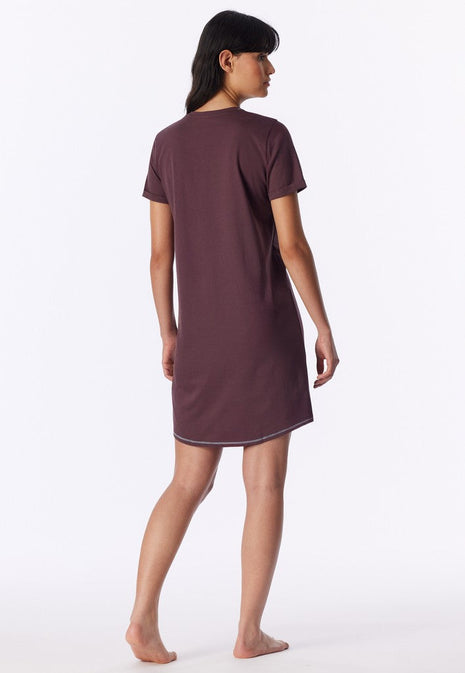 Schiesser nightshirt casual essentials cocoa brown dames - afbeelding 2