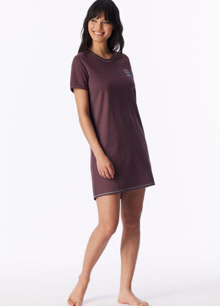 Schiesser nightshirt casual essentials cocoa brown dames - afbeelding 3