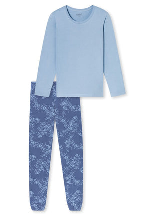 Schiesser pyjama lange broek Uncover light blue dames
