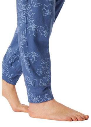 Schiesser pyjama lange broek Uncover light blue dames