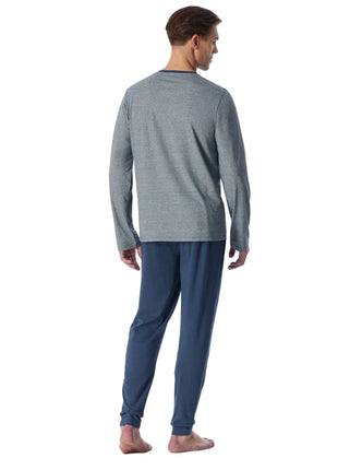 Schiesser pyjama long 95/5 deep blue heren - afbeelding 2