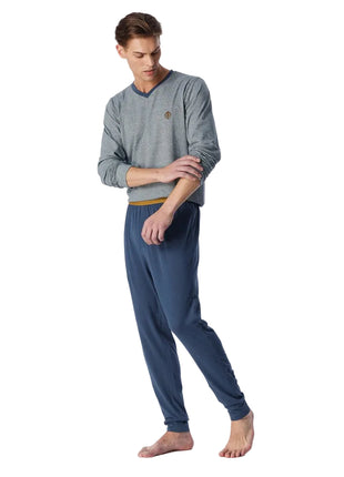 Schiesser pyjama long 95/5 deep blue heren - afbeelding 3