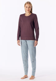 Schiesser pyjama longue casual essentials cocoa marron femme