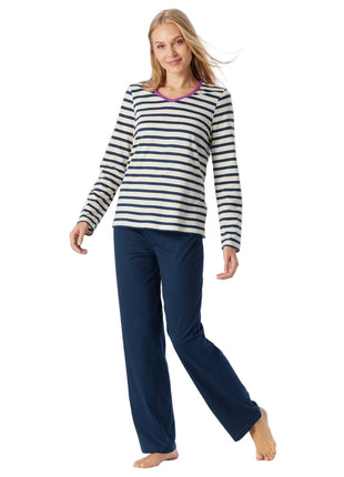 Schiesser pyjama long casual essentials seasalt dames - afbeelding 3