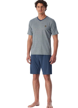 Schiesser pyjama short 95/5 deep blue heren - afbeelding 1