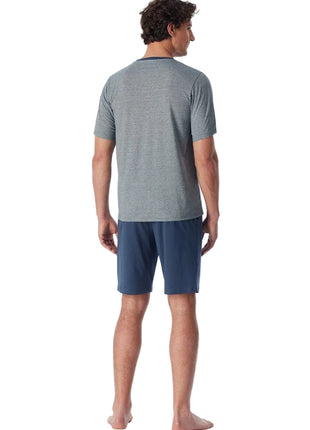 Schiesser pyjama short 95/5 deep blue heren - afbeelding 2