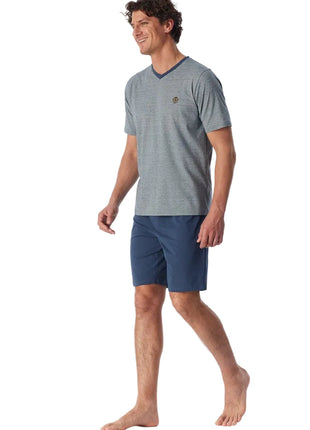 Schiesser pyjama short 95/5 deep blue heren - afbeelding 3